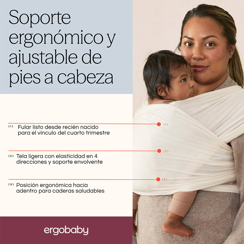 Fular respirable Ergobaby para recién nacidos | Suave y ergonómico