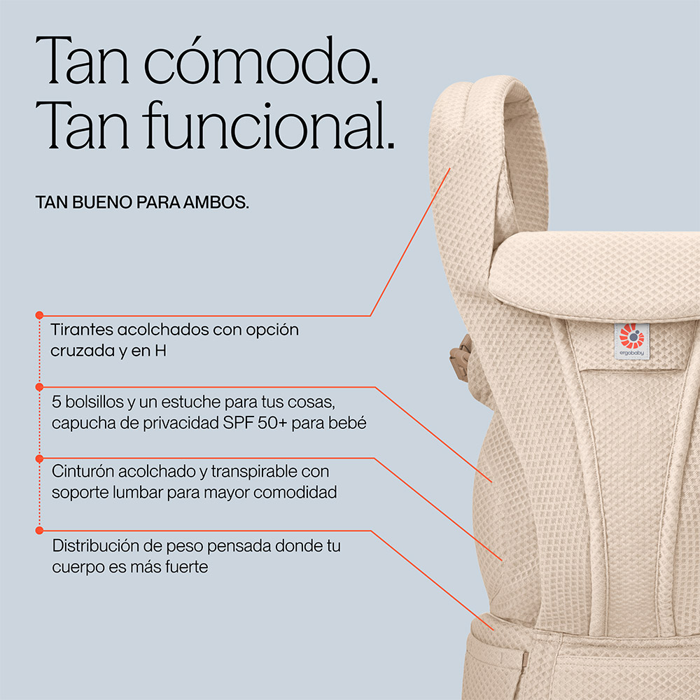 Ergobaby Omni Deluxe | Desde recién nacido y toda posición de porteo